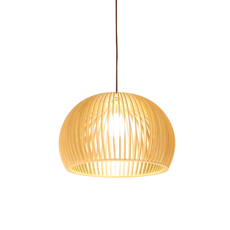 Lampada a pendente a pendente a emisfero/cipolla asiatico Bamboo 1 Beige leggero/grande lampada sospesa per sala da pranzo