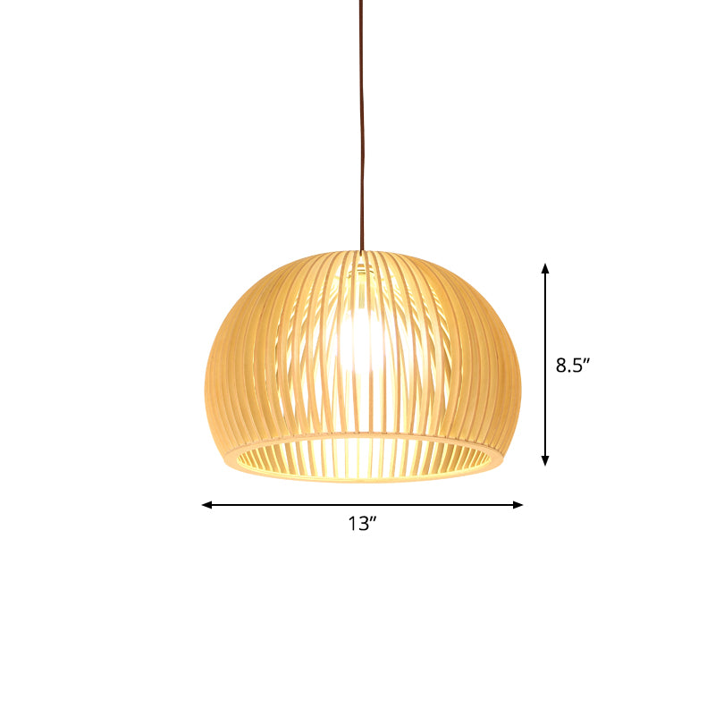 Lampada a pendente a pendente a emisfero/cipolla asiatico Bamboo 1 Beige leggero/grande lampada sospesa per sala da pranzo