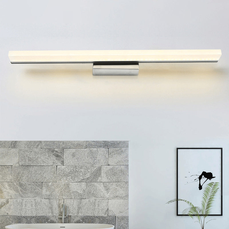 16 "/31.5"/47 "W Lámpara de tocador recto acrílico Minimalismo de pared LED LED LIGHTIVE EN CROME