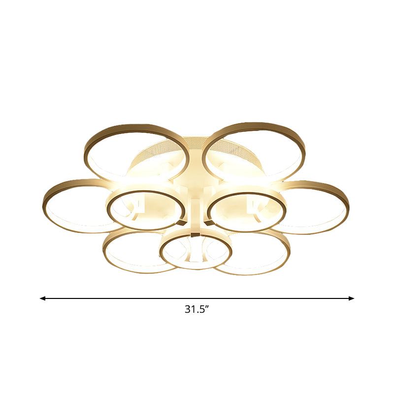 Circolo a forma di fiore Fillo leggero moderno acrilico 9/12 luci soggiorno LED LED SEMIFICA LIGUATA IN BIANCA