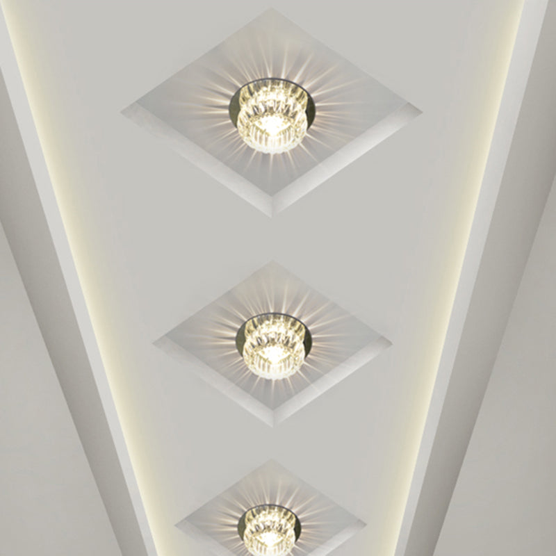 Luce a soffitto con corridoio a ciambella Crystal Crystal LED moderno a filo a filo con lampada calda/bianca/multi -colore