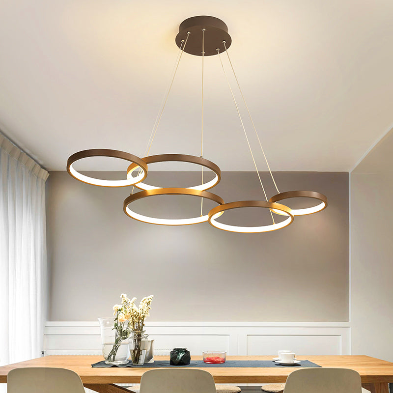 Pendre de lustre LED moderniste marron marron 3/4/5