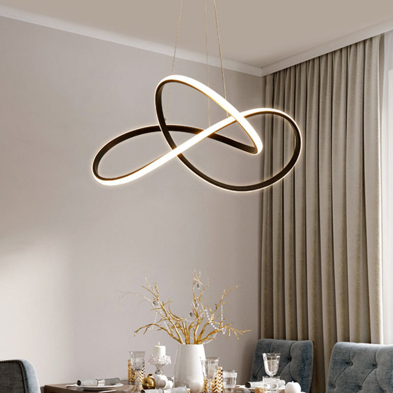 Cycle Pendre Light Aymat Simplicité Chandelier LED noir / blanc acrylique en lumière chaude / blanc, 19,5 "/27,5" Largeur