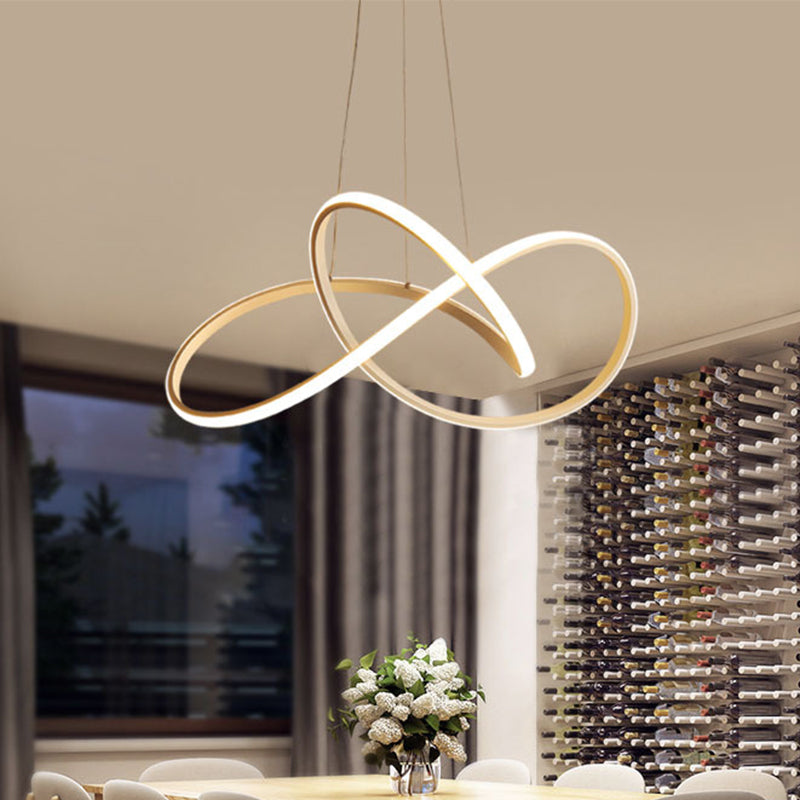 Cycle Pendre Light Aymat Simplicité Chandelier LED noir / blanc acrylique en lumière chaude / blanc, 19,5 "/27,5" Largeur