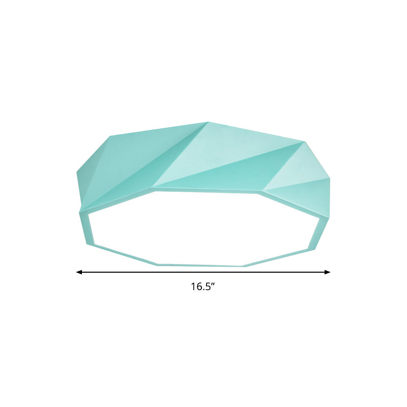 Facet Octágono Sala de juegos Luz de techo Acrílico Moderno Plano LED Luz de montaje en techo