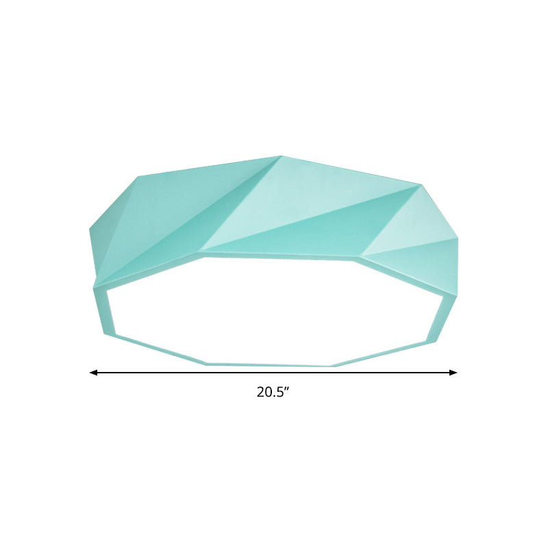 Facet Octágono Sala de juegos Luz de techo Acrílico Moderno Plano LED Luz de montaje en techo