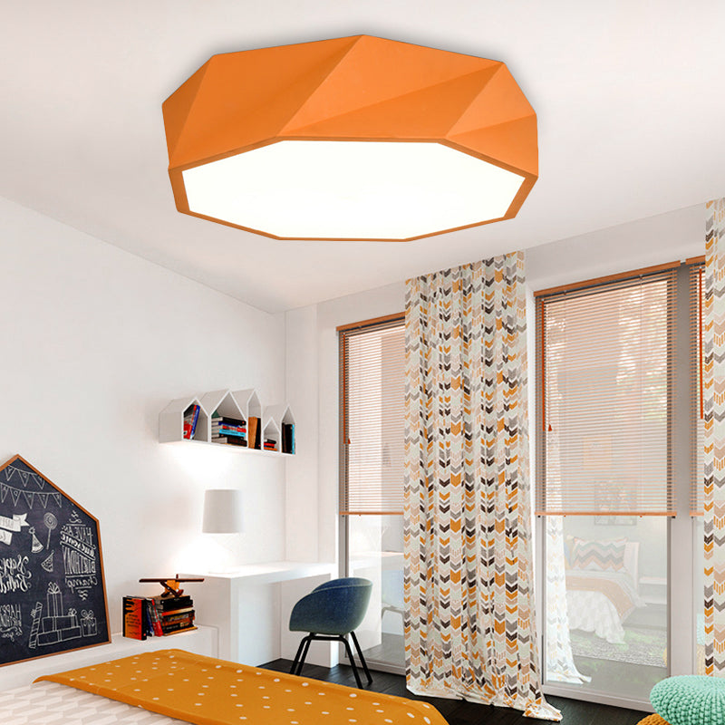 Plafoniera per sala giochi sfaccettata ottagonale Lampada da soffitto moderna a LED piatta in acrilico