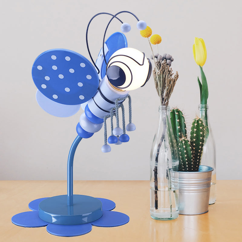 Cartoon Style Desk Lamp with Bee 1 Head Metal Reading Light for Child Bedroom Study Room