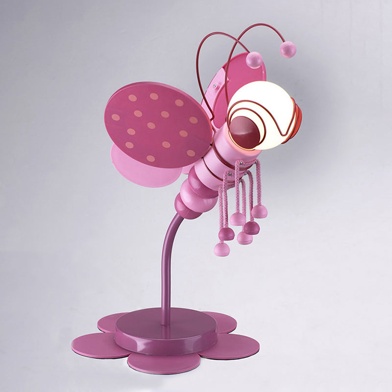 Cartoon Style Desk Lamp with Bee 1 Head Metal Reading Light for Child Bedroom Study Room