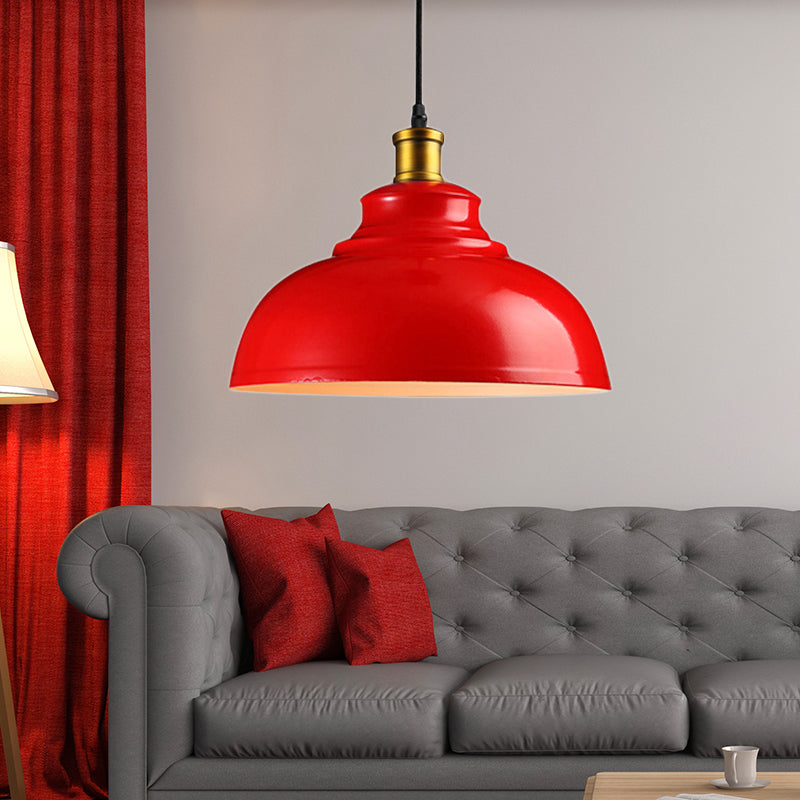 1 Kopfdecke Anhänger Vintage Style Globe Metall Suspension Light mit Kabel in Schwarz/Grün für Wohnzimmer