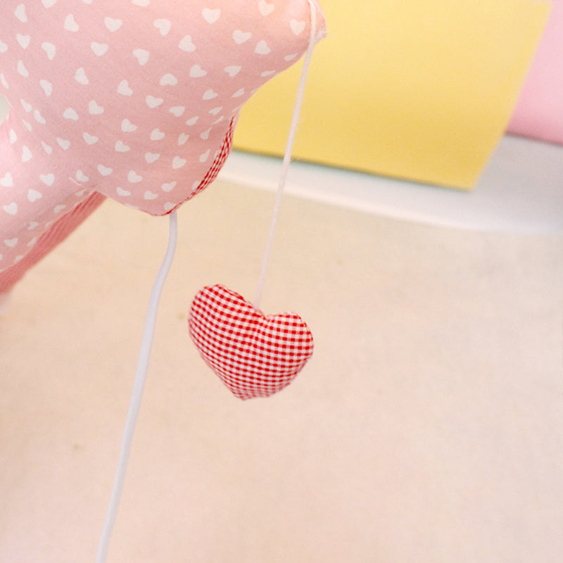 Lampada da pavimento della casa cartoni animati con tonalità a campana 1 luce in tessuto leggero in rosa per la camera da letto per bambini