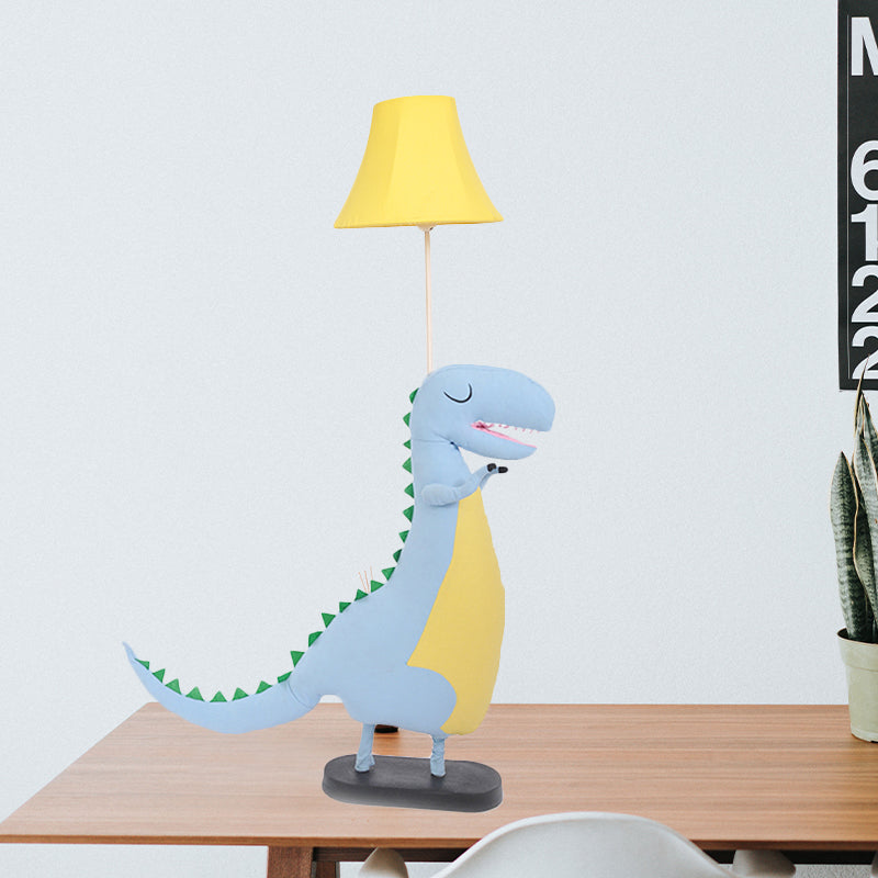 Lampadaire de style dessin animé dinosaure 1 léger en tissu léger au sol pour garçons chambre à coucher