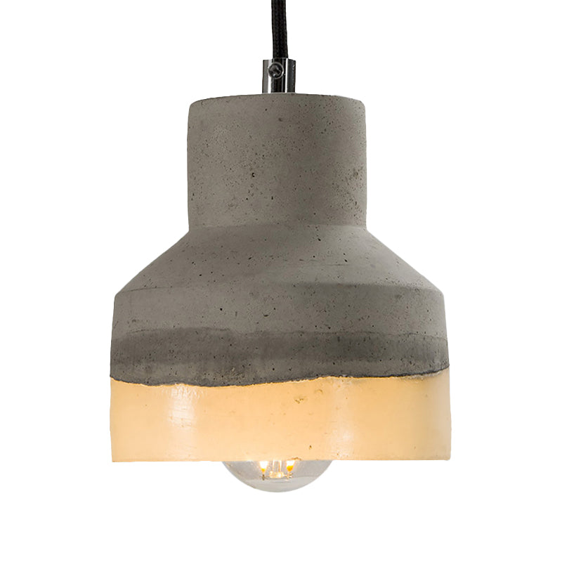 1 Head Cement Hanging Light Nordic Grey Dome/Cone/Barn Shaped Kitchen Bar Ceiling Pendant