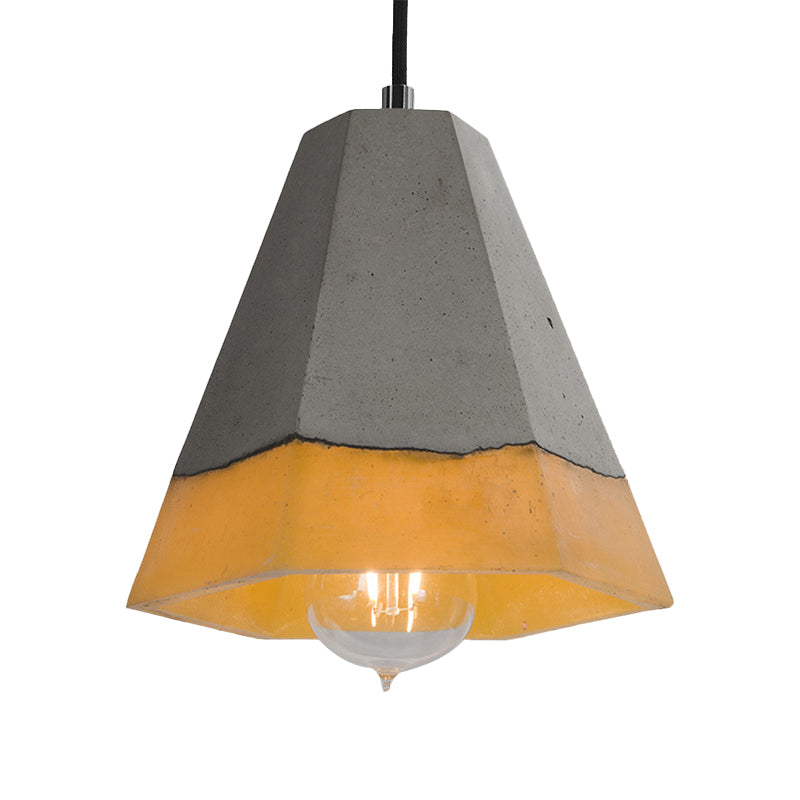 1 Head Cement Hanging Light Nordic Grey Dome/Cone/Barn Shaped Kitchen Bar Ceiling Pendant