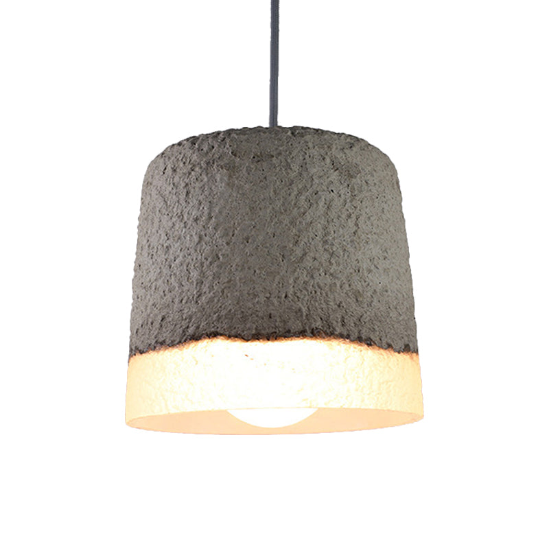 1 Head Cement Hanging Light Nordic Grey Dome/Cone/Barn Shaped Kitchen Bar Ceiling Pendant