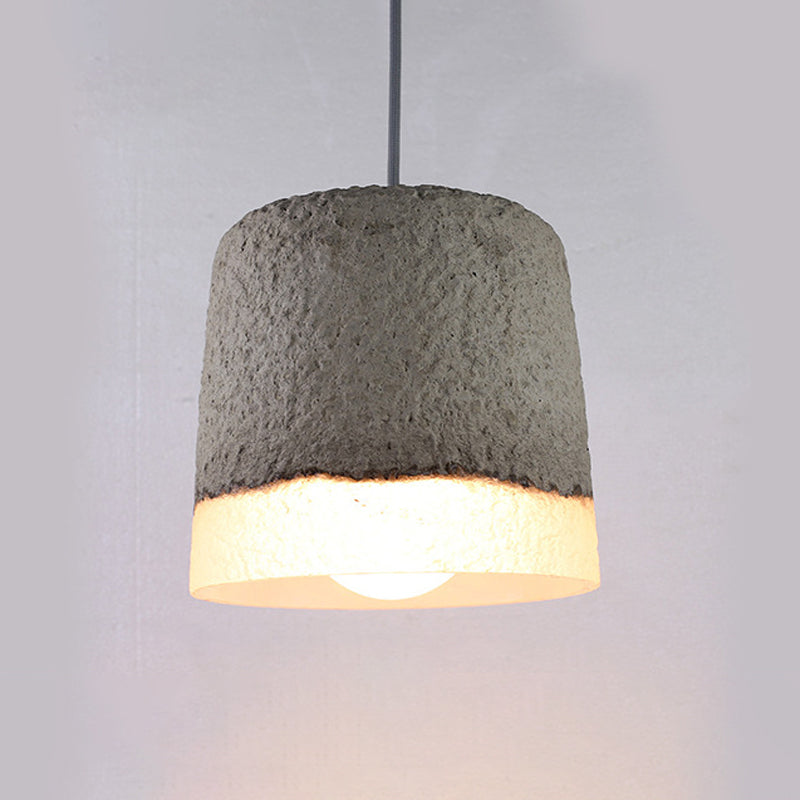 1 Head Cement Hanging Light Nordic Grey Dome/Cone/Barn Shaped Kitchen Bar Ceiling Pendant