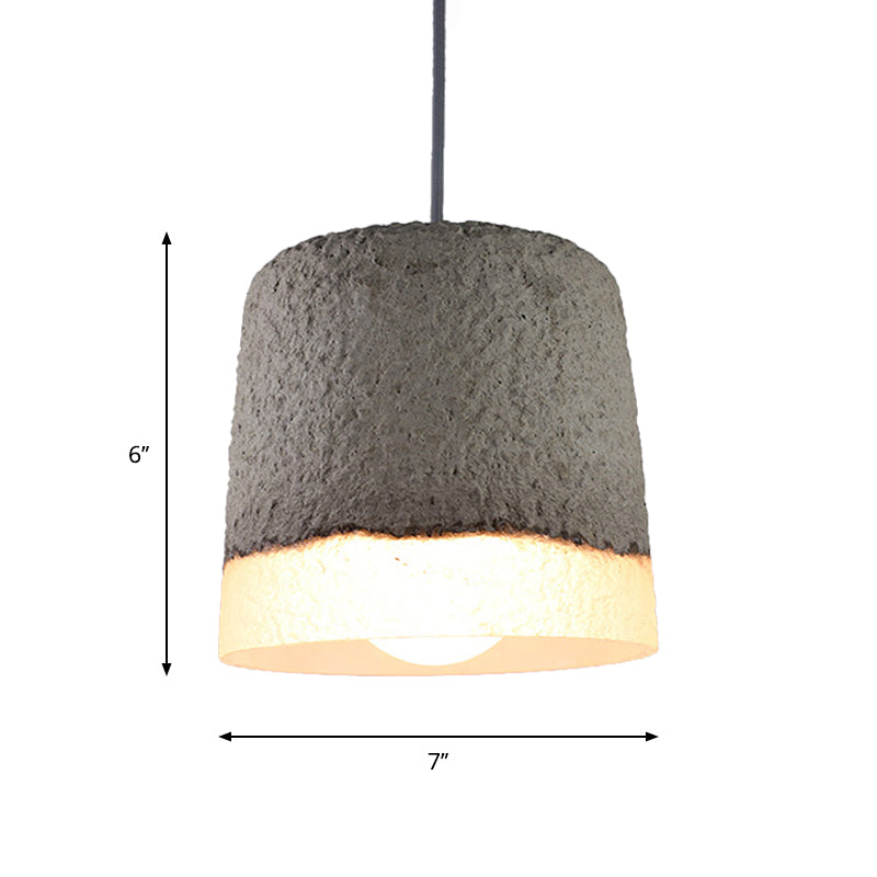 1 Head Cement Hanging Light Nordic Grey Dome/Cone/Barn Shaped Kitchen Bar Ceiling Pendant