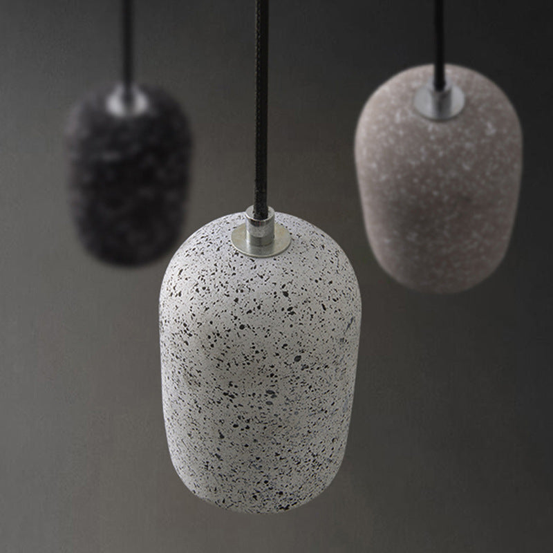 Capsule -vormige eetkamer hanger loft terrazzo zwart/grijs/wit led plafond hang lamp in warm/wit licht