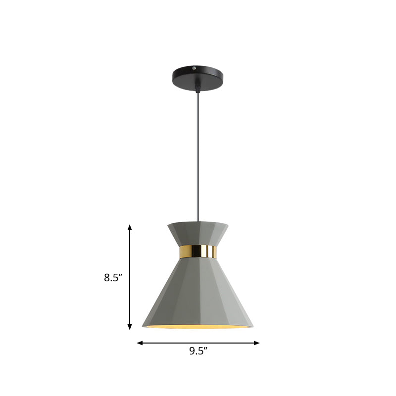 1 Head Hourglass Ceiling Pendant Nordic Grey Cement Suspension Light for Dining Room, 8.5"/10.5" W