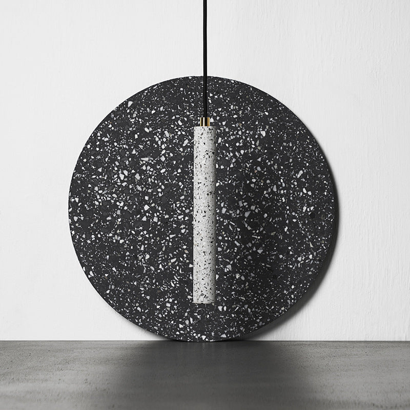 Terrazzo flauta Pendulum Light Nordic 10 "/19.5" Costro colgante LED de altura en blanco/negro