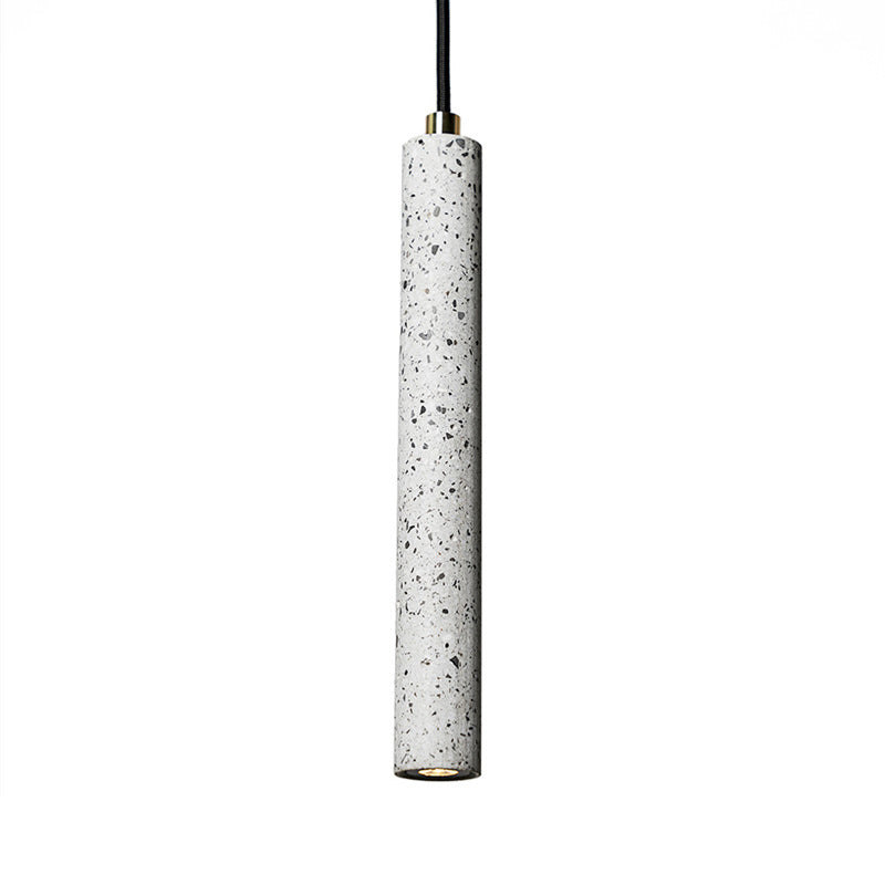 Terrazzo flûte pendulum léger nordique 10 "/19,5" haut bistrot à LED suspendu en blanc / noir