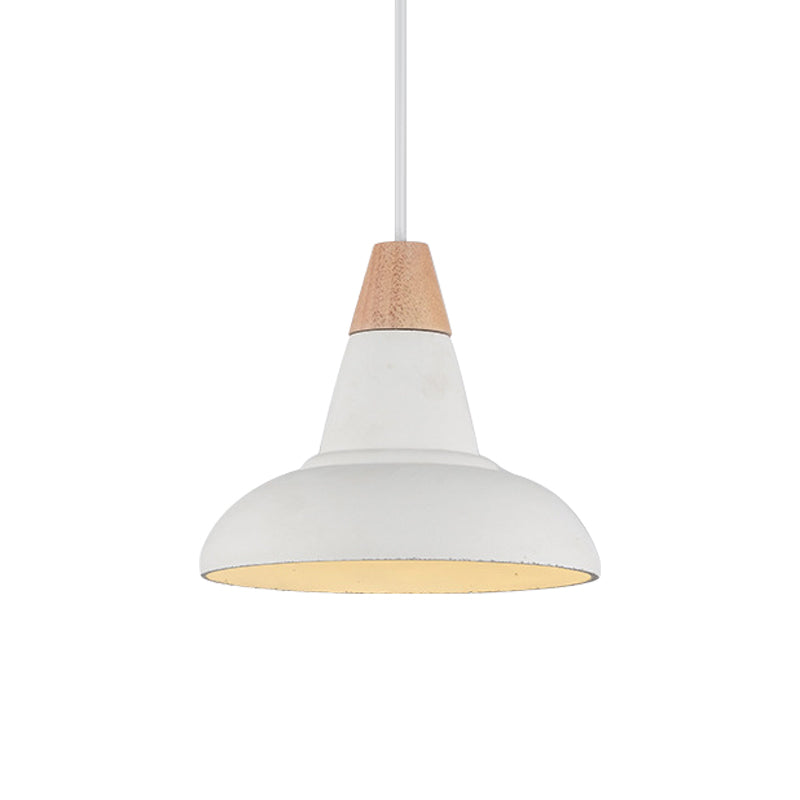 Barn Kitchen Bar Pendant Lighting Nordic Cement 1 Head Grey/White/Beige Ceiling Light with Carved Interior