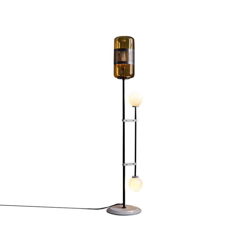 Lineaire/capsule/boogvloerlamp Designer metalen enkele bol woonkamer staande lamp in zwart