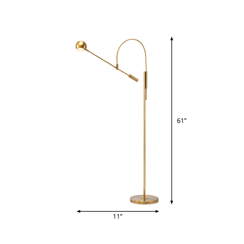 Linear/cápsula/arco de diseño de luz de metal Lámpara de estar de una sola bombilla en negro