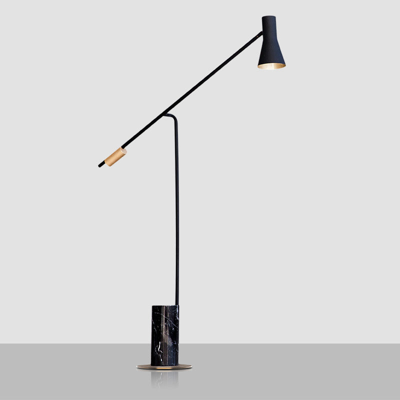 Metallic Hourglasbodenbeleuchtung Nordic Single-Bulb Stand Up Lampe in dunkelblau-schwarz