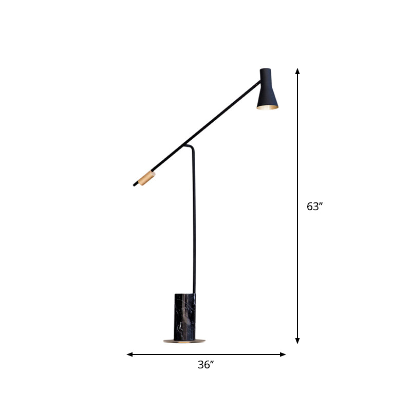 Metallic Hourglasbodenbeleuchtung Nordic Single-Bulb Stand Up Lampe in dunkelblau-schwarz