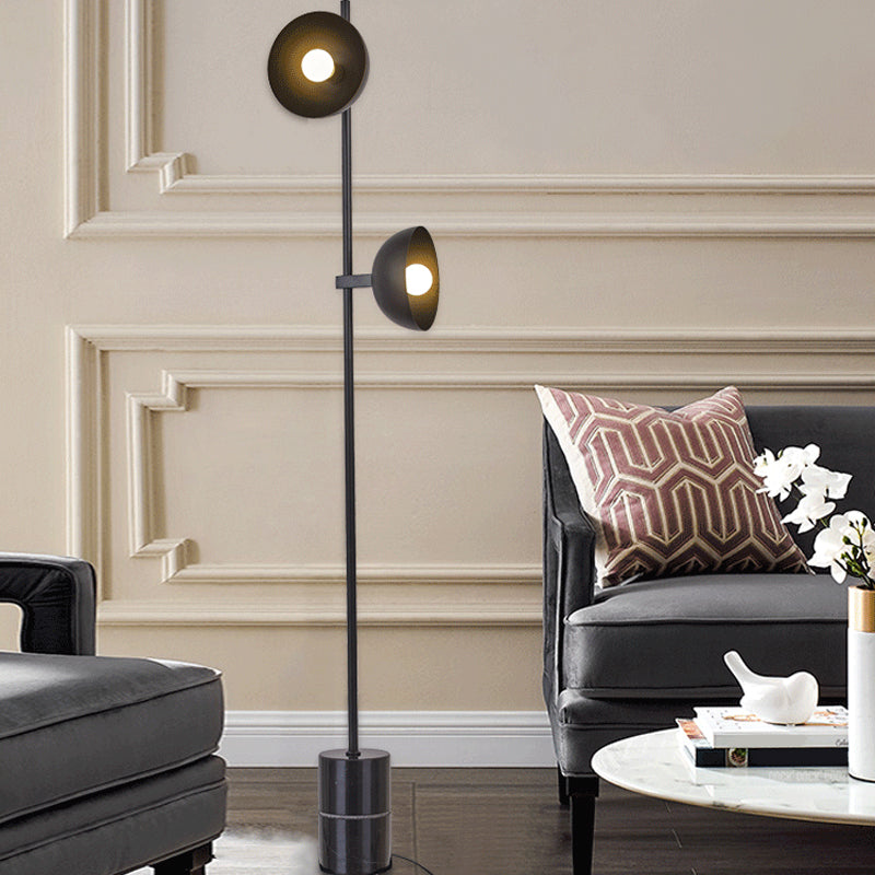 Black Trumpet Floor Light Designer 2 Heads Metal Floor Standing Lamp for Living Room