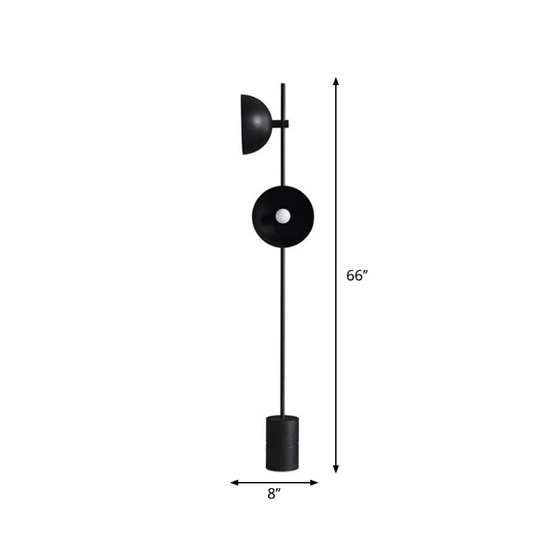 Trompeta negra diseñador de luz de piso de 2 cabezas lámpara de pie de metal para sala de estar para sala de estar