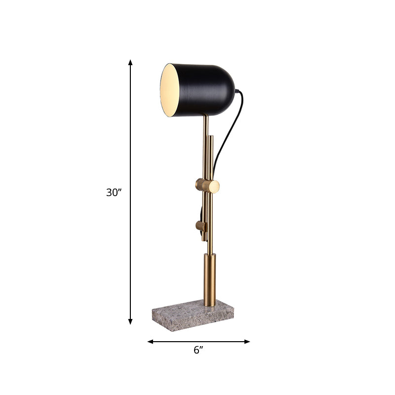 Adjustable X Arm Desk Light Designer Metal 1 Bulb Brass and Black Task Lamp with Cloche Shade