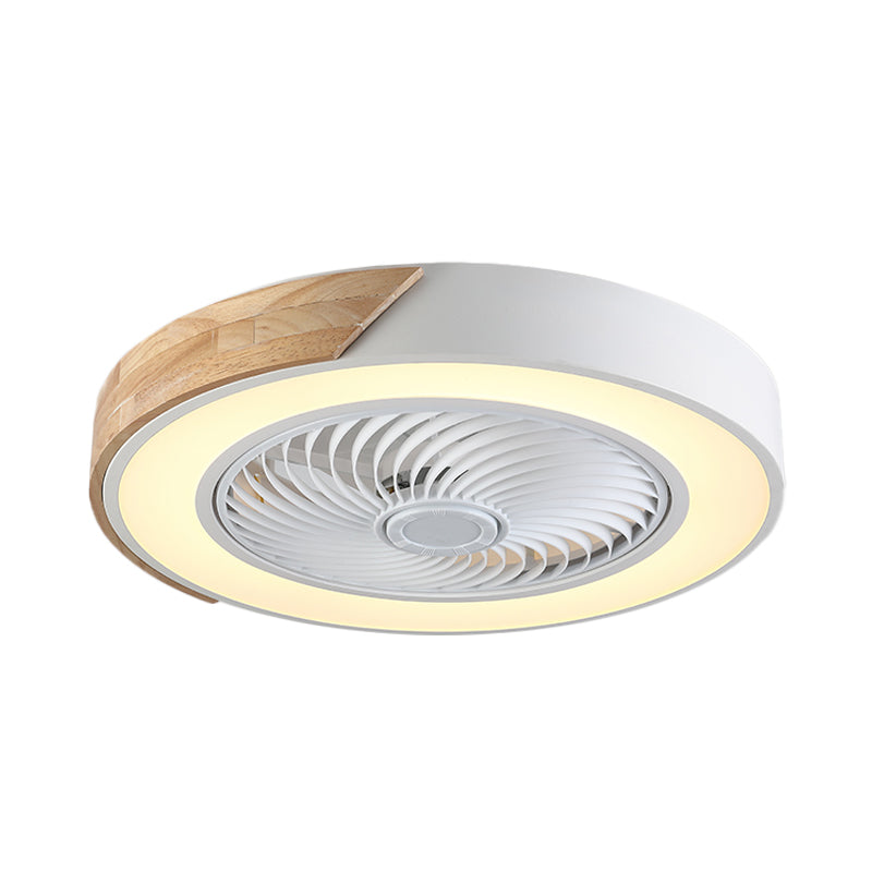 Luz de abanico colgante simple de montaje de semi descarga de dormitorio LED de 20.5 "con tono acrílico geométrico