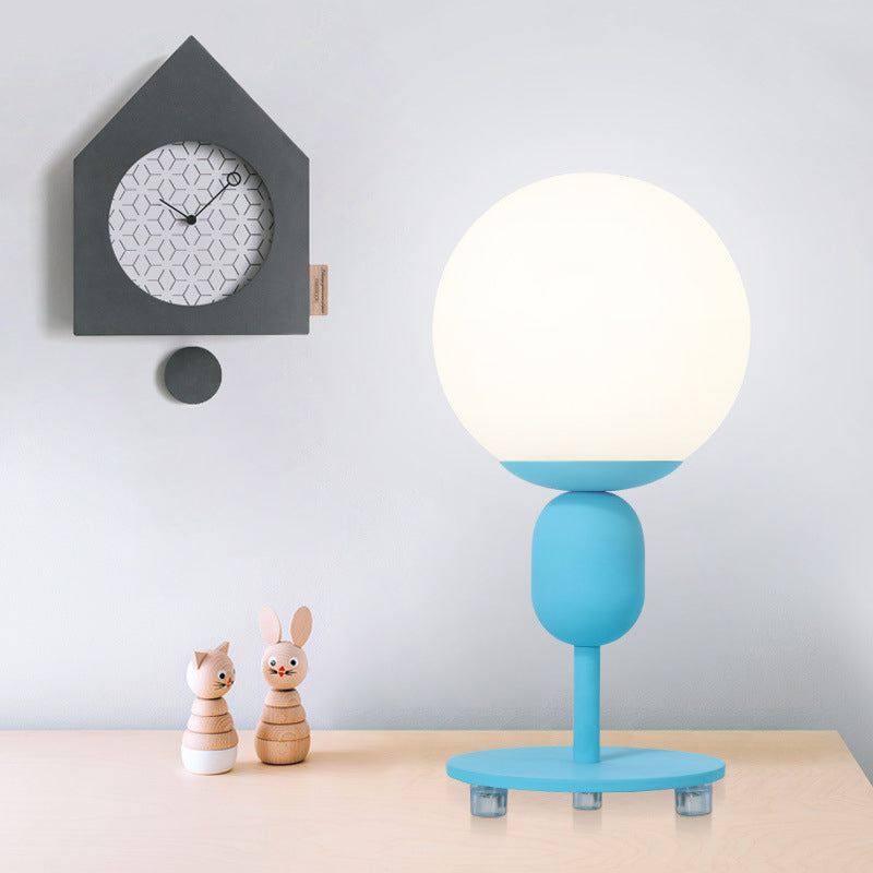 1 Head Orb Shade Reading Light Modern Eye-Caring Desk Light for Child Bedroom