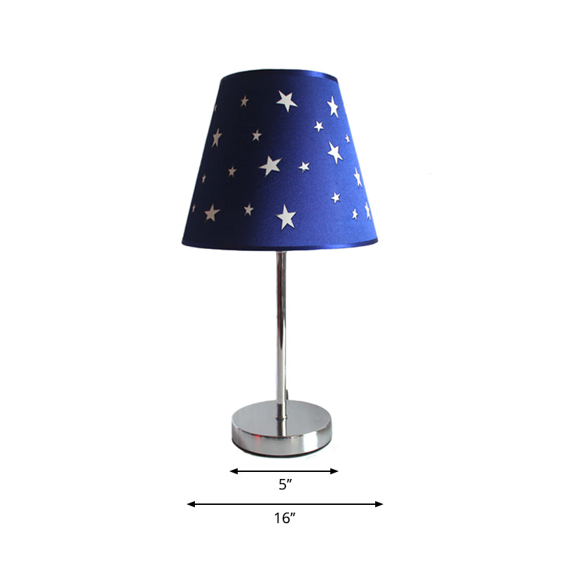 Sala de estudio Tombre estrellado Lectura de Light Metal 1 Bulbo Modern Blue Desk Light con cable enchufable