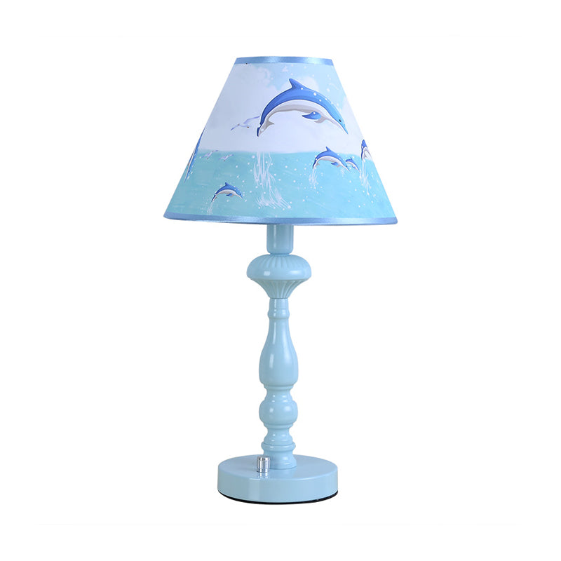 One Light Dolphin Desk Light Contemporary Metal Reading Light in Blue for Kid Bedroom