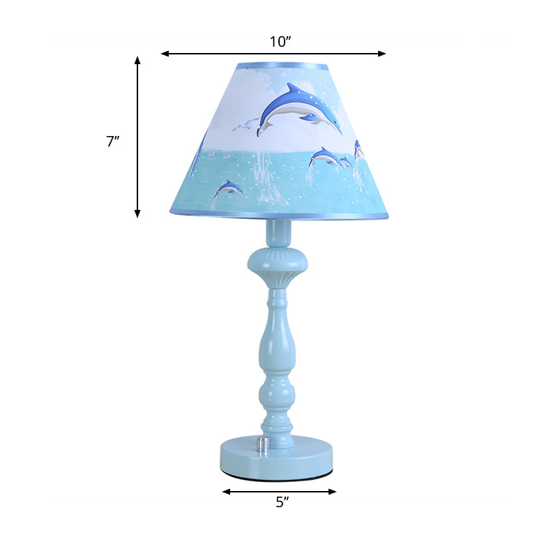 Un léger Dolphin Desk Light Contemporary Metal Lire Light in Blue for Kid Bedroom