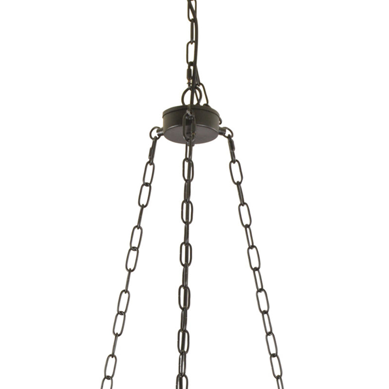 Beige 4 Heads Chandelier Lighting Farmhouse Rubber Tyre Pendant Light Fixture with Open Bulb and Rope Cord Design