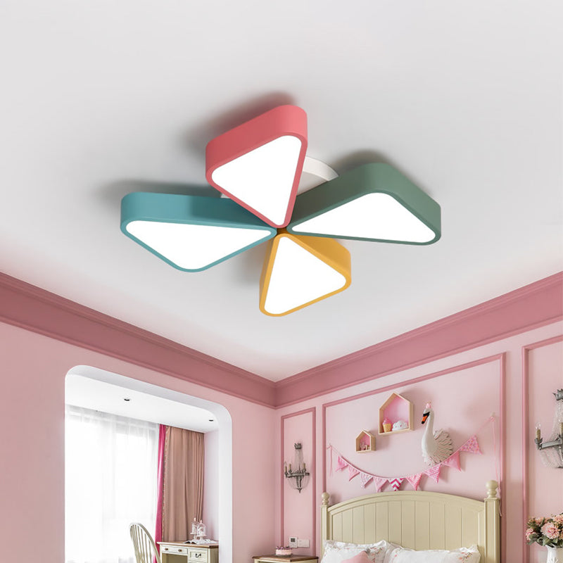 Acrylic Pinwheel Flush Light Contemporary LED Flush Mount Lighting in White for Kids Bedroom