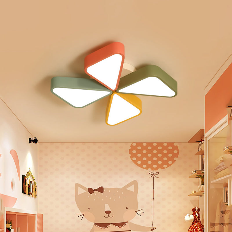 Acrylique Pinwheel Flush Lumière LED Contemporary Flush Mount Lighting in White for Kids Bedroom