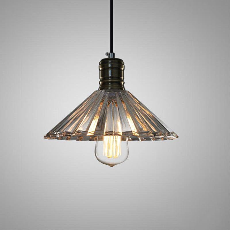 Glass Geometric Drop Pendant Industrial 1 Light Dining Room Suspension Lighting Fixture in Brass