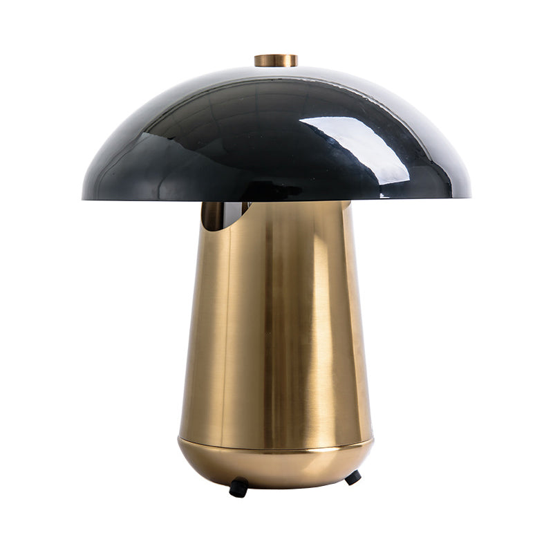 Mushroom Metal Night Lighting Modernism 1 Head Black and Brass Plug-in Table Lamp for Bedroom