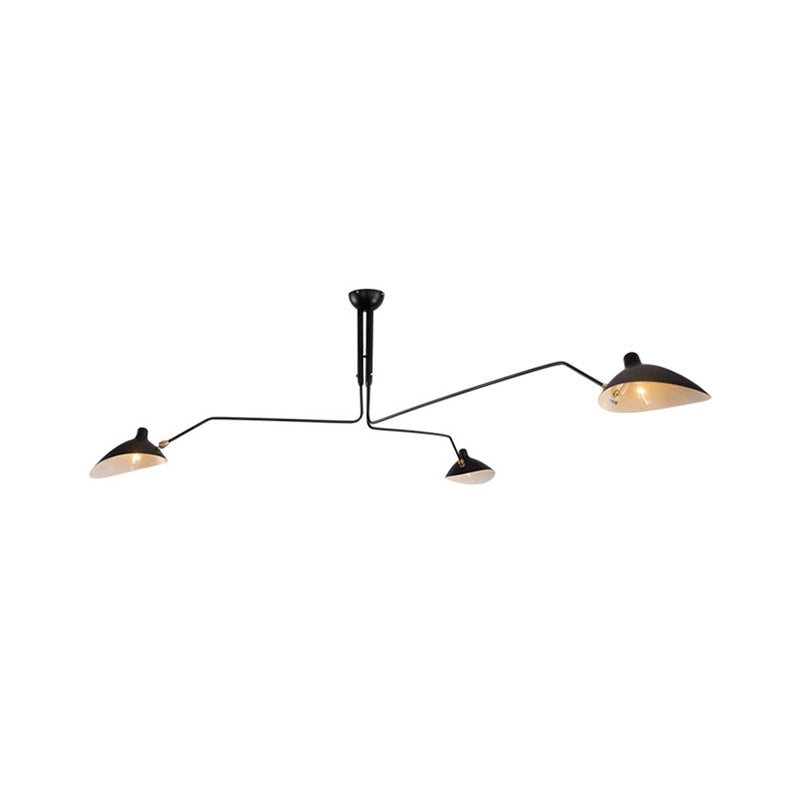 CHANDEIR HAT METAL CHANDELIER LIGHT STYLE MODERNE 3 LICTES ÉCLAIRAGE PENDANT NOIR AVEC COURVE BRAU