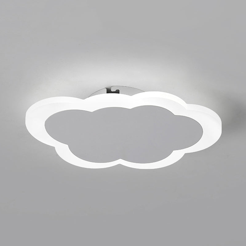 Lámpara de techo LED blanca acrílica con luz empotrada en forma de nube simple para comedor porche