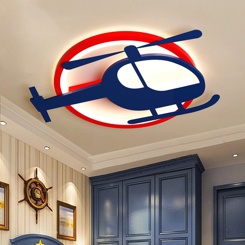 Helicopter Shape LED Ceiling Fixture Kid Acrylic Flush Mount Light for Baby Bedroom