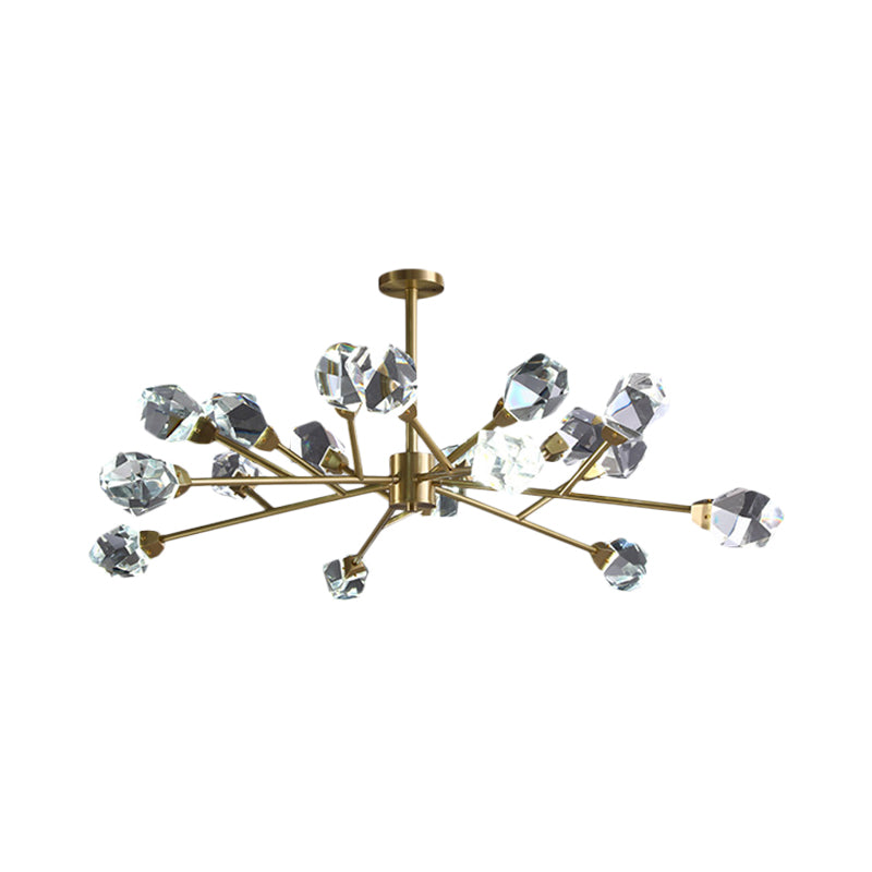 Chandelier en laiton Chandelier Crystal Block 9/12 / 18-Light Room Suspension Pendentif