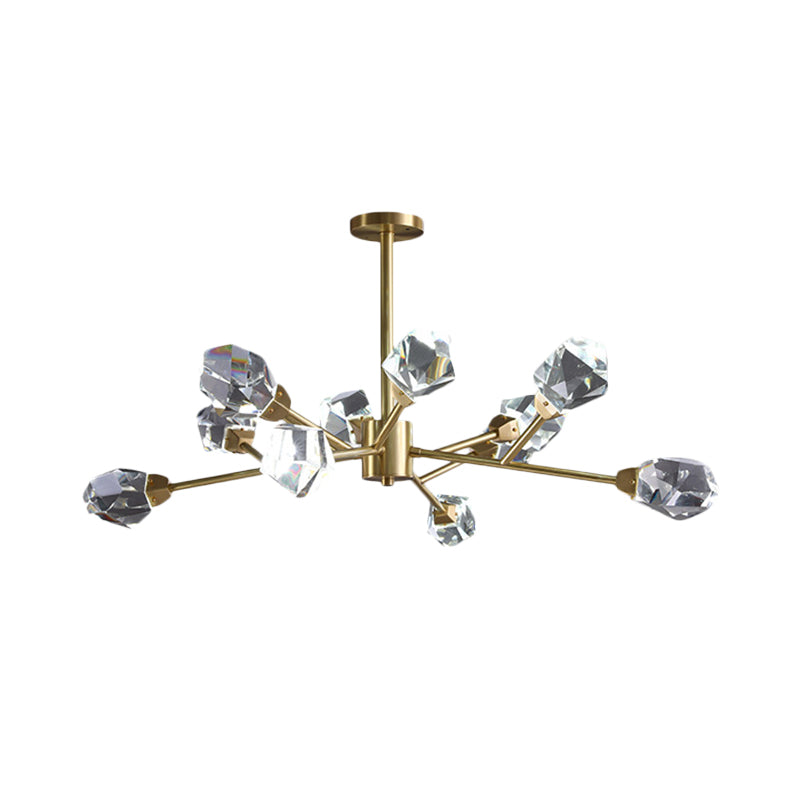 Chandelier en laiton Chandelier Crystal Block 9/12 / 18-Light Room Suspension Pendentif