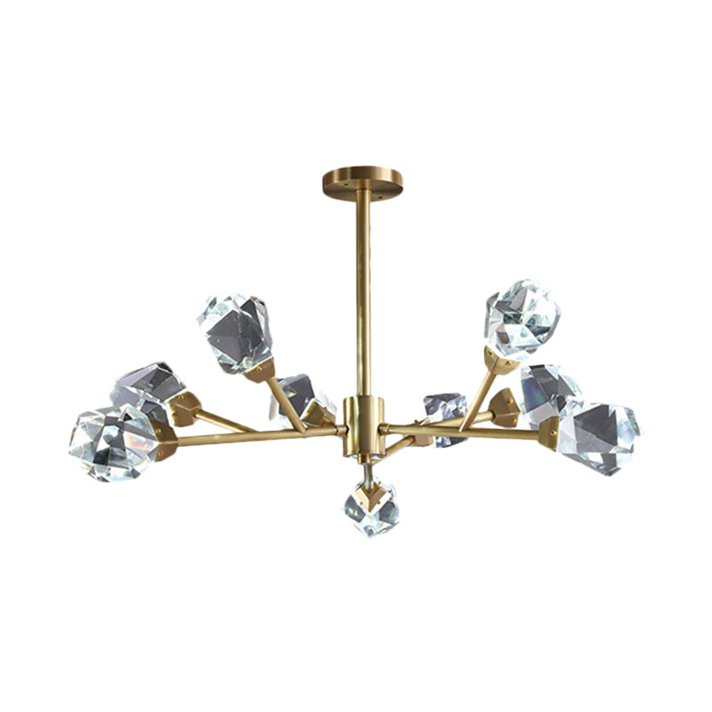 Chandelier en laiton Chandelier Crystal Block 9/12 / 18-Light Room Suspension Pendentif