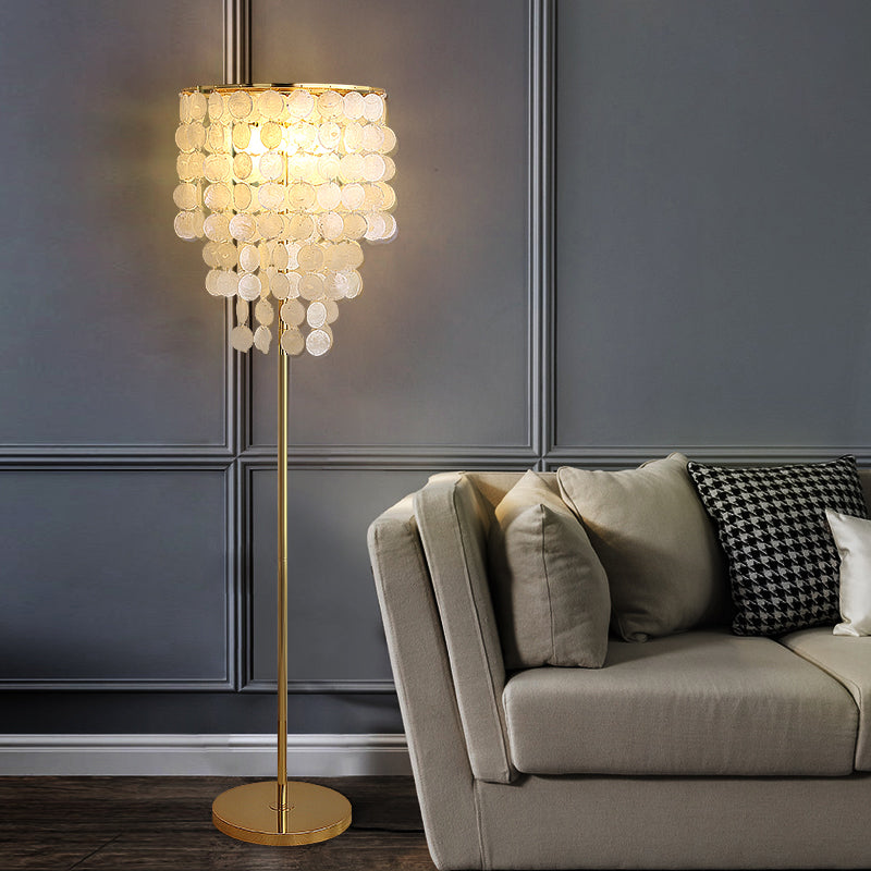 Shell Cascading Floor Lighting Classic 1 lamp woonkamer staande lamp in goud